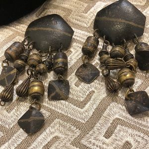 FINAL PRICE 
Aged Brushed Metal Earrings